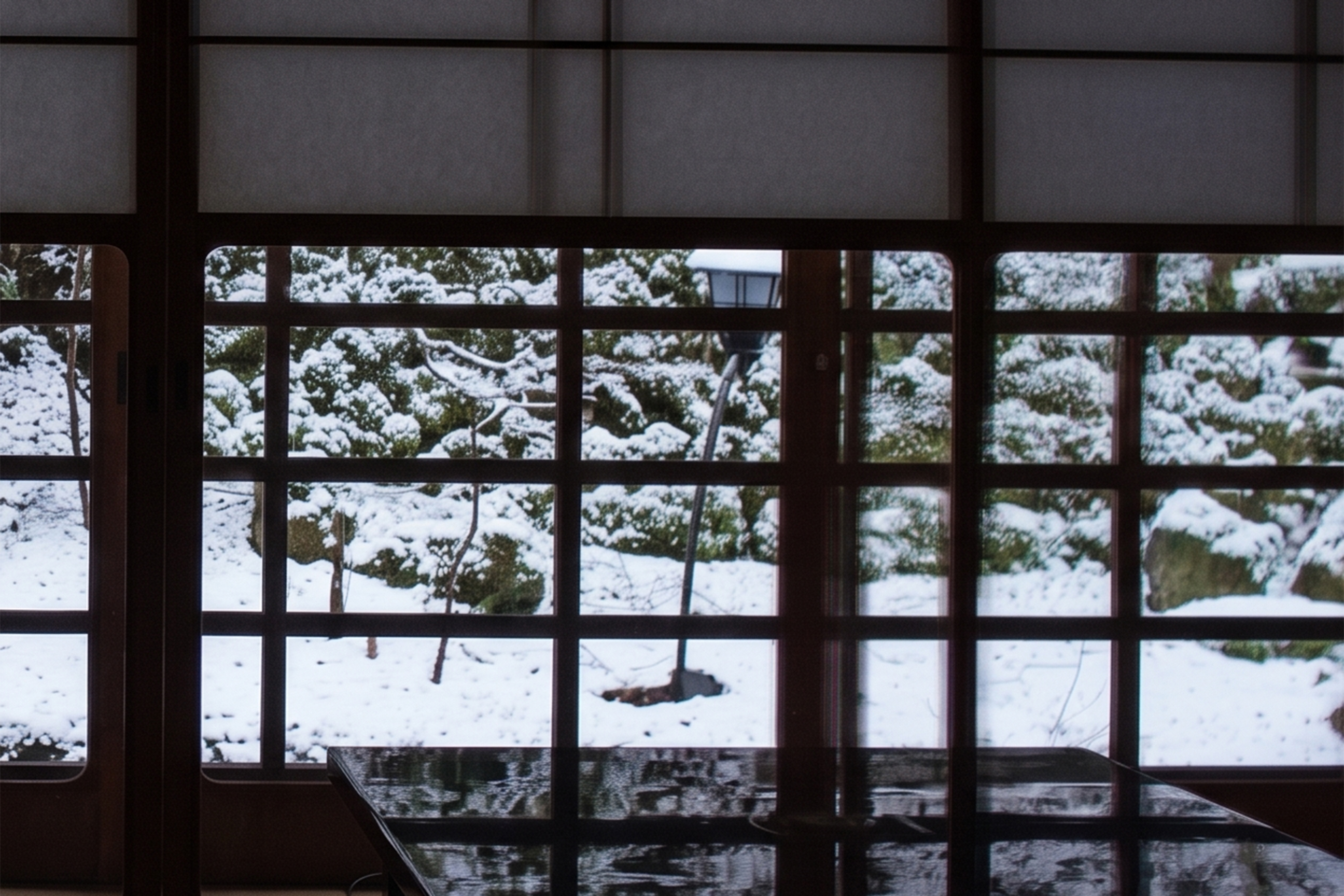 窓からの雪景色